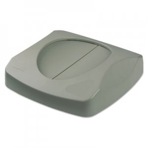 Rubbermaid Commercial RCP268988GRA Untouchable Square Swing Top Lid, 16w x 16d x 4h, Gray