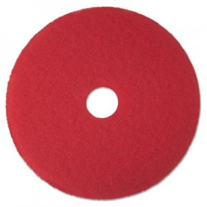 3M MMM08389 Low-Speed Buffer Floor Pads 5100, 14" Diameter, Red, 5/Carton