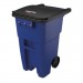 Rubbermaid Commercial RCP9W27BLU Brute Rollout Container, Square, Plastic, 50 gal, Blue