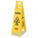 Rubbermaid Commercial RCP611477YEL Caution Wet Floor Floor Sign, 4-Sided, Plastic, 12 x 16 x 38, Yellow