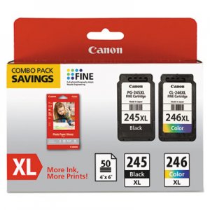 Canon CNM8278B005 Ink & Paper Combo Pack, Black/Tri-Color