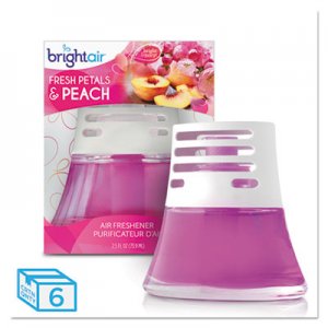 Bright Air 900134CT Scented Oil Air Freshener Diffuser, Fresh Petals and Peach, Pink, 2.5oz,6/Carton