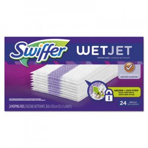 Swiffer 08443CT WetJet System Refill Cloths, 11.3" x 5.4", White, 24/Box, 4/Ctn