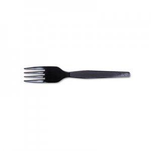 Dixie FM507CT Plastic Cutlery, Heavy Mediumweight Forks, Black, 1000 per Carton