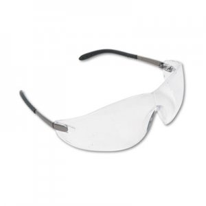 MCR CRWS2110 Blackjack Wraparound Safety Glasses, Chrome Plastic Frame, Clear Lens