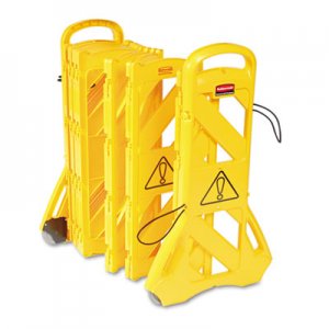 Rubbermaid Commercial RCP9S1100YEL Portable Mobile Safety Barrier, Plastic, 13ft x 40", Yellow