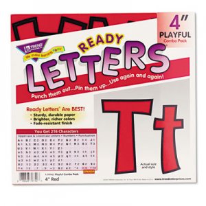TREND TEPT79742 Ready Letters Playful Combo Set, Red, 4"h, 216/Set