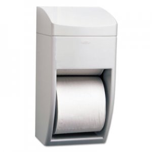 Bobrick BOB5288 Matrix Series Two-Roll Tissue Dispenser, 6 1/4w x 6 7/8d x 13 1/2h, Gray