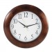 Universal UNV10414 Round Wood Wall Clock, 12.75" Overall Diameter, Cherry Case, 1 AA (sold separately)