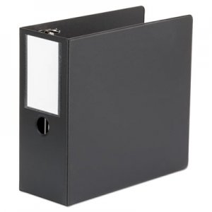 Universal UNV20714 Deluxe Non-View D-Ring Binder with Label Holder, 3 Rings, 5" Capacity, 11 x 8.5, Black