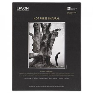Epson EPSS042317 Hot Press Natural Fine Art Paper, 8-1/2 x 11, 25 Sheets