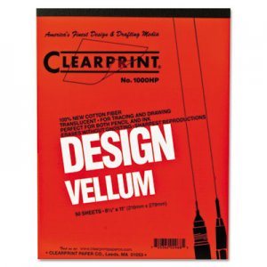 Clearprint CHA10001410 Design Vellum Paper, 16lb, White, 8-1/2 x 11, 50 Sheets/Pad