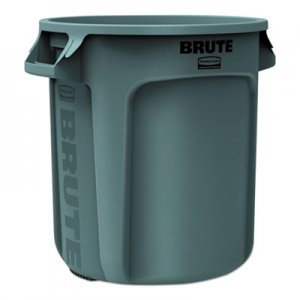 Rubbermaid Commercial RCP2610GRA Round Brute Container, Plastic, 10 gal, Gray