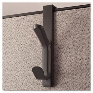 Universal UNV08607 Recycled Cubicle Double Coat Hook, Plastic, Charcoal