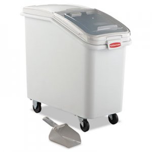 Rubbermaid Commercial RCP360288WHI ProSave Mobile Ingredient Bin, 26.18gal, 15 1/2w x 29 1/2d x 28h, White
