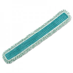 Rubbermaid Commercial HYGEN RCPQ449 Dust Mop Heads With Fringe, Green, 48", Microfiber