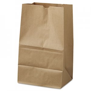 Genpak BAGGK20S500 Grocery Paper Bags, 8.25" x 13.38", Kraft, 500 Bags