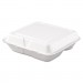 Dart DCC80HT3R Carryout Food Container, Foam, 3-Comp, White, 8 x 7 1/2 x 2 3/10, 200/Carton