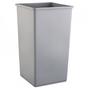 Rubbermaid Commercial RCP3959GRA Untouchable Waste Container, Square, Plastic, 50gal, Gray