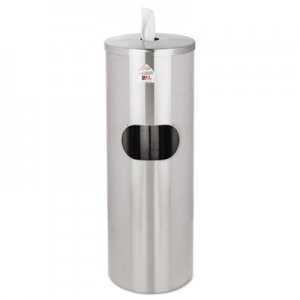 2XL L65 Standing Stainless Wipes Dispener, Cylindrical, 5gal, Stainless Steel