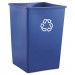 Rubbermaid Commercial RCP395873BLU Recycling Container, Square, Plastic, 35gal, Blue