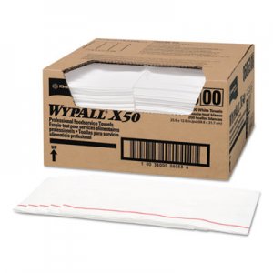 WypAll 06053 X50 Foodservice Towels, 1/4 Fold, 23 1/2 x 12 1/2, White, 200/Carton