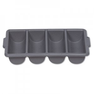Rubbermaid Commercial RCP3362GRA Cutlery Bin, 4 Compartments, Plastic, Gray