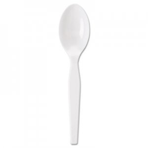 Dixie DXETM23C7 Individually Wrapped Polystyrene Cutlery, Teaspoons, White, 1000/Carton