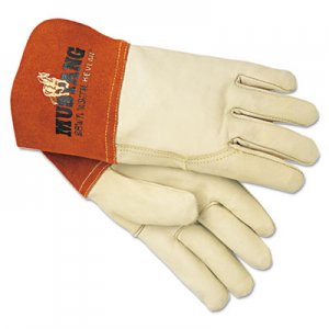 MCR MPG4950L Mustang MIG/TIG Leather Welding Gloves, White/Russet, Large, 12 Pairs