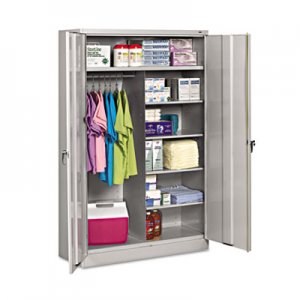 Tennsco TNNJ2478SUCLGY Jumbo Combination Steel Storage Cabinet, 48w x 24d x 78h, Light Gray