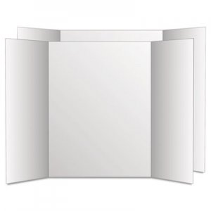 Eco Brites GEO27136 Too Cool Tri-Fold Poster Board, 28 x 40, White/White, 12/Carton