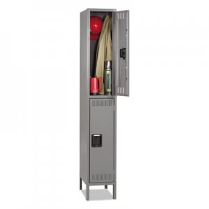 Tennsco TNNDTS1218361MG Double Tier Locker with Legs, Single Stack, 12w x 18d x 78h, Medium Gray