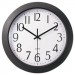Universal UNV10451 Whisper Quiet Clock, 12" Overall Diameter, Black Case, 1 AA (sold separately)