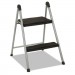 COSCO CSC11024PBL1E Folding Step Stool, 2-Step, 200 lb Capacity, 16.9" Working Height, Platinum/Black