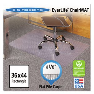 ES Robbins 121821 EverLife Chair Mats For Medium Pile Carpet, Rectangular, 36 x 44, Clear