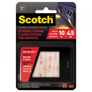 Scotch MMMRFD7020 Extreme Fasteners, 1" x 1", White, 6/Pack