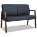 Alera ALERL2219M Reception Lounge Series Wood Loveseat, 44 7/8 x 26 1/8 x 33 Black/Mahogany