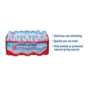 Crystal Geyser CGW24514CT Alpine Spring Water, 16.9 oz Bottle, 24/Case