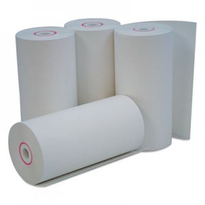 Universal UNV35765 Direct Thermal Print Paper Rolls, 0.38" Core, 4.38" x 127ft, White, 50/Carton