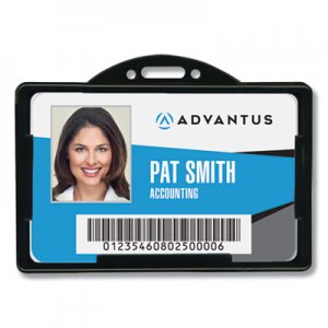 Advantus AVT75656 Horizontal ID Card Holders, 3.68 x 2.38, Black, 25/Pack