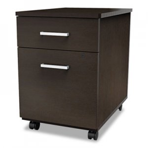 Linea Italia LITTR752MOC Trento Line Mobile Pedestal File, 16.5w x 19.75d x 23.63h, Box/File Drawer, Mocha