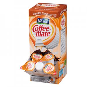 Coffee-mate NES79129CT Liquid Coffee Creamer, Vanilla Caramel, 0.38 oz Mini Cups, 50/Box, 4 Boxes/Carton, 200 Total
