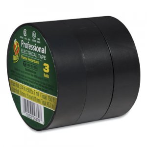 Duck DUC299004 Pro Electrical Tape, 1" Core, 0.75" x 50 ft, Black, 3/Pack