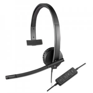 Logitech LOG981000570 USB H570e Over-the-Head Wired Headset, Monaural, Black