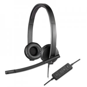Logitech LOG981000574 USB H570e Over-the-Head Wired Headset, Binaural, Black