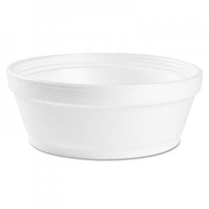 Dart DCC8SJ32 Foam Container, 8 oz, White, Squat, 500/Carton