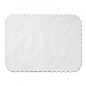 Hoffmaster HFMTC8704472 Anniversary Embossed Scalloped Edge Tray Mat, 14 x 19, White, 1,000/Carton