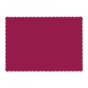 Hoffmaster HFM310524 Solid Color Scalloped Edge Placemats, 9.5 x 13.5, Burgundy, 1,000/Carton