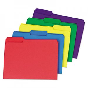 Universal UNV16466 Deluxe Heavyweight File Folders, 1/3-Cut Tabs, Letter Size, Assorted, 50/Box