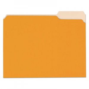 Universal UNV10507 Deluxe Colored Top Tab File Folders, 1/3-Cut Tabs, Letter Size, Orange/Light Orange, 100/Box